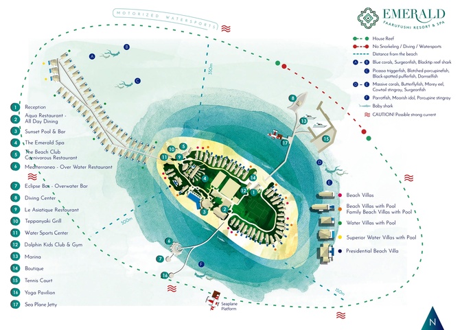 Emerald Faarufushi Resort & Spa Карта Острова