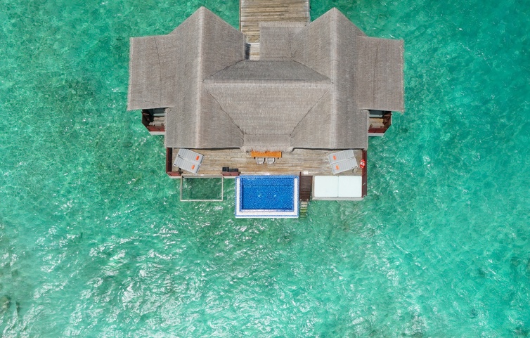 Grand Park Kodhipparu Maldives Водная Вилла Вид Сверху