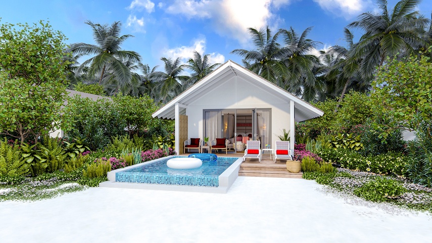 Cora Cora Maldives Пляжная Вилла С Бассейном